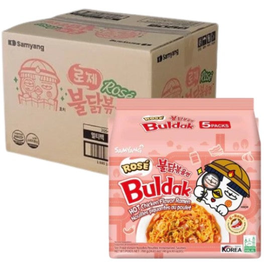 Samyang Buldak Hot Chicken Rosé Ramen – Case (8 × 5 × 120 g) | Korean Spicy Instant Noodles