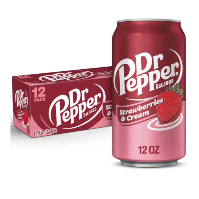 Dr Pepper Strawberries & Cream Soda (USA Import) – Case (12 × 355 ml Cans) | Wholesale Soft Drinks