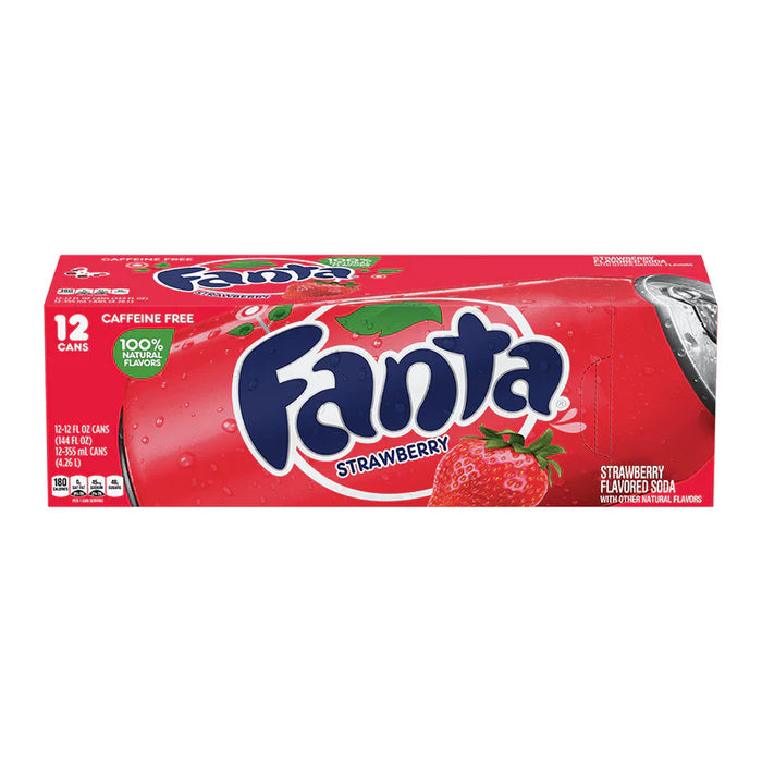 Fanta Strawberry (USA Import) – Case (12 × 355 ml Cans) | Wholesale Soft Drinks