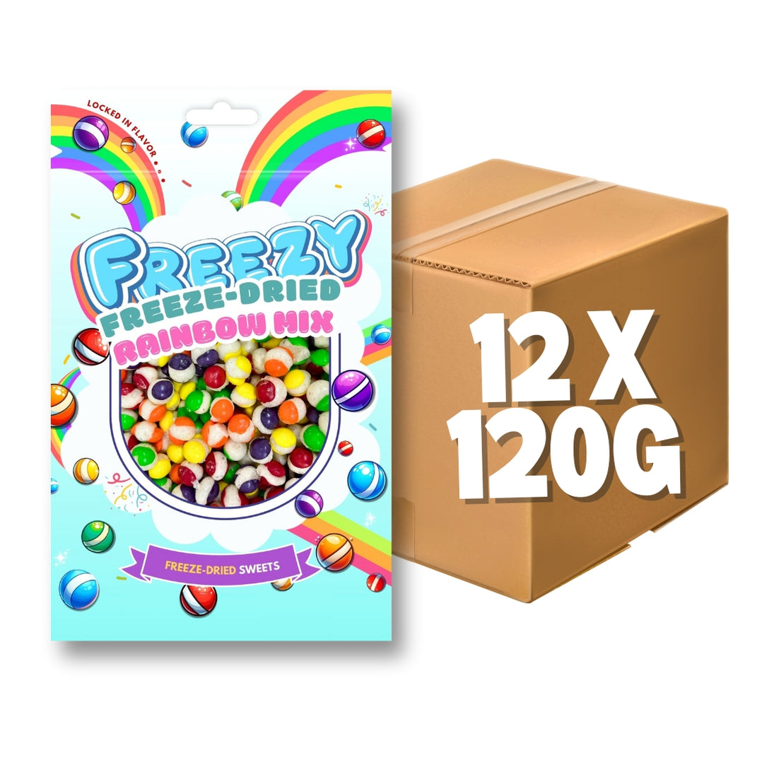 Original Mix Snoep Zakjes Freezy Freeze Dried Candy Bundle, Pack Of 2 (Original Mix Sour Mix) 240 Gms Sour American Bites Includes Original Skittles & Sour Squishes, Refresher Sweets, Fruittella, Blue