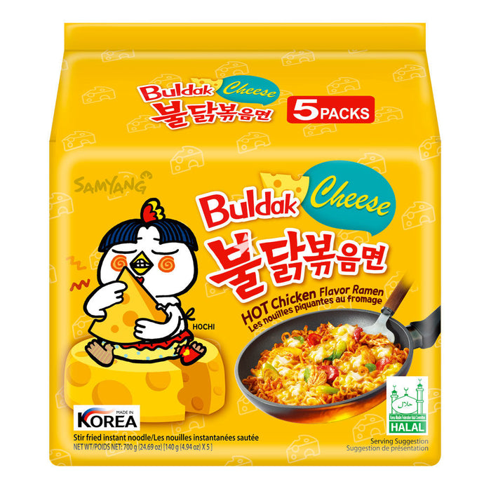 Samyang Buldak Hot Chicken Cheese Ramen – Case (8 × 5 × 120 g) | Korean Spicy Instant Noodles