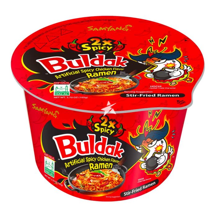 Samyang Buldak 2X Spicy Hot Chicken Ramen Bowl – Case (16 × 105 g) | Korean Spicy Instant Noodles