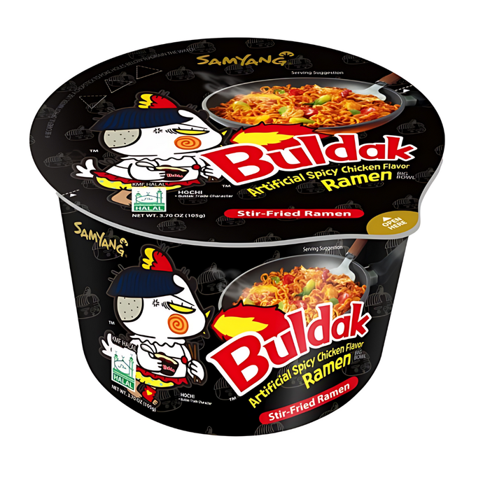 Samyang Buldak Hot Chicken Ramen Bowl – Case (16 × 105 g) | Korean Spicy Instant Noodles